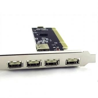 Placa PCI 4 Portas USB 2.0 Externa com 1 Porta Usb Interna 2.0