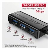 Adaptador USB 3.0 para Lan Gigabit RJ45 com 3 USB