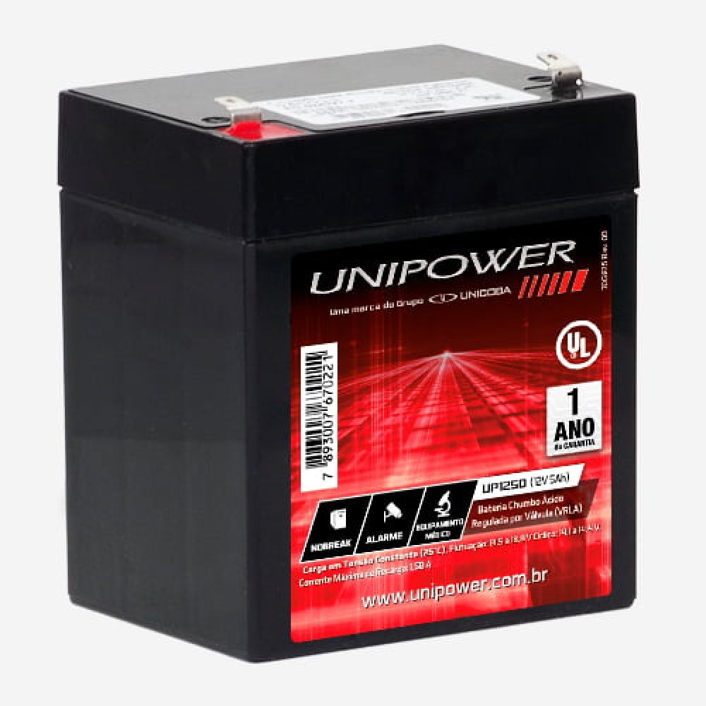 Bateria Unipower 12V 5Ah P/ No-Break - UP1250