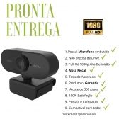 Webcam Full HD 1080P - 360 graus Microfone e Redução de Ruído